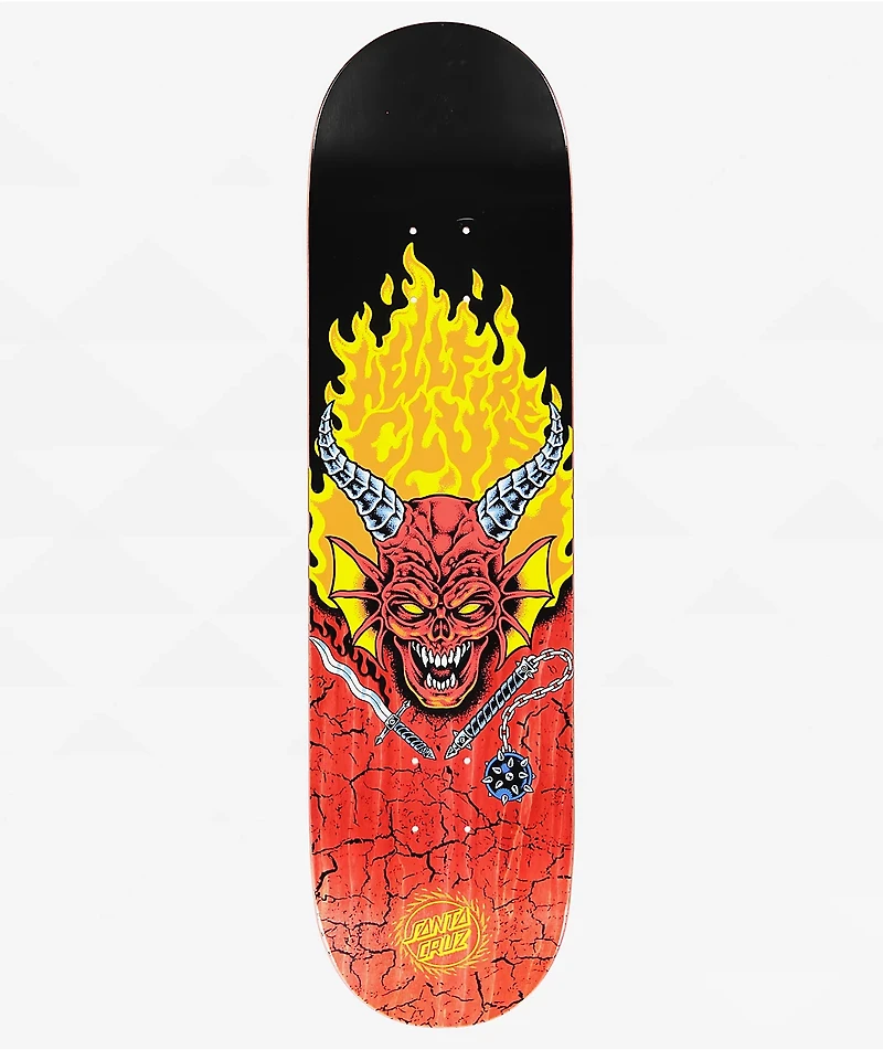 Stranger Things x Santa Cruz Hellfire Club Glow In The Dark 8.25" Skateboard Deck