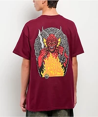 Stranger Things x Santa Cruz Hellfire Pit Maroon T-Shirt