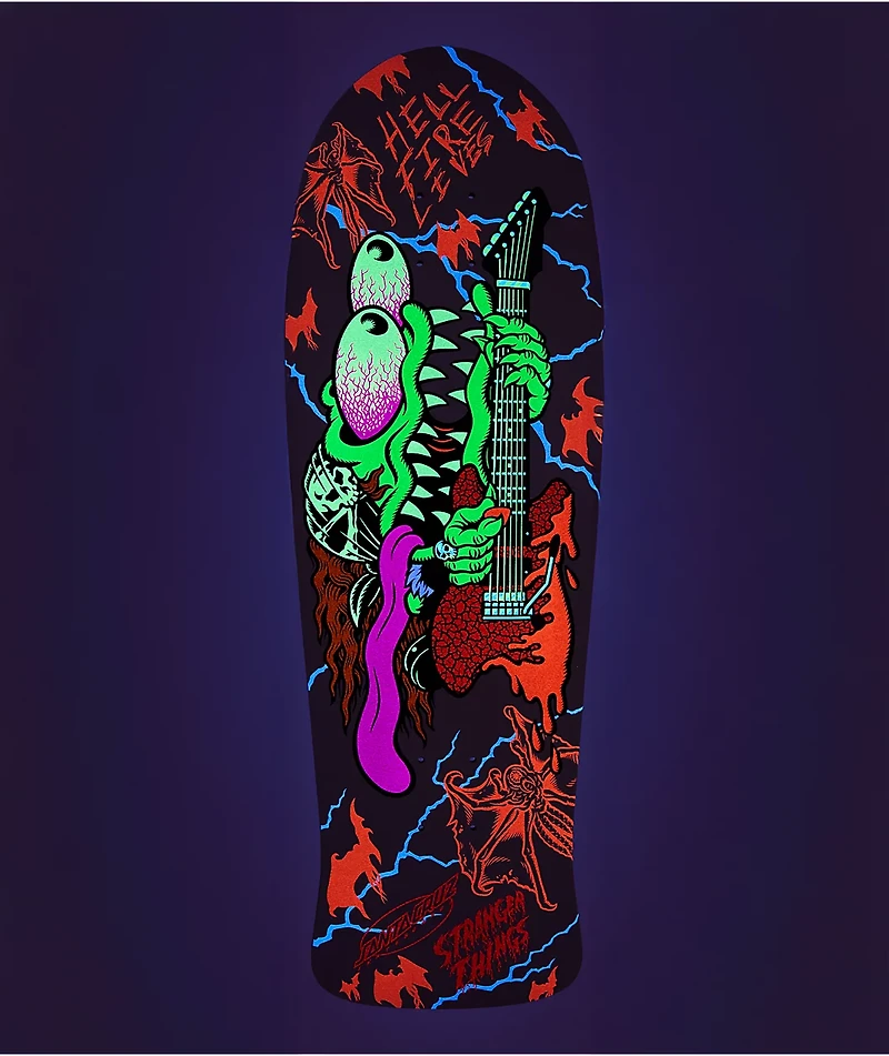 Stranger Things x Santa Cruz Meek Slasher Eddie Glow In The Dark 10.1" Skateboard Deck