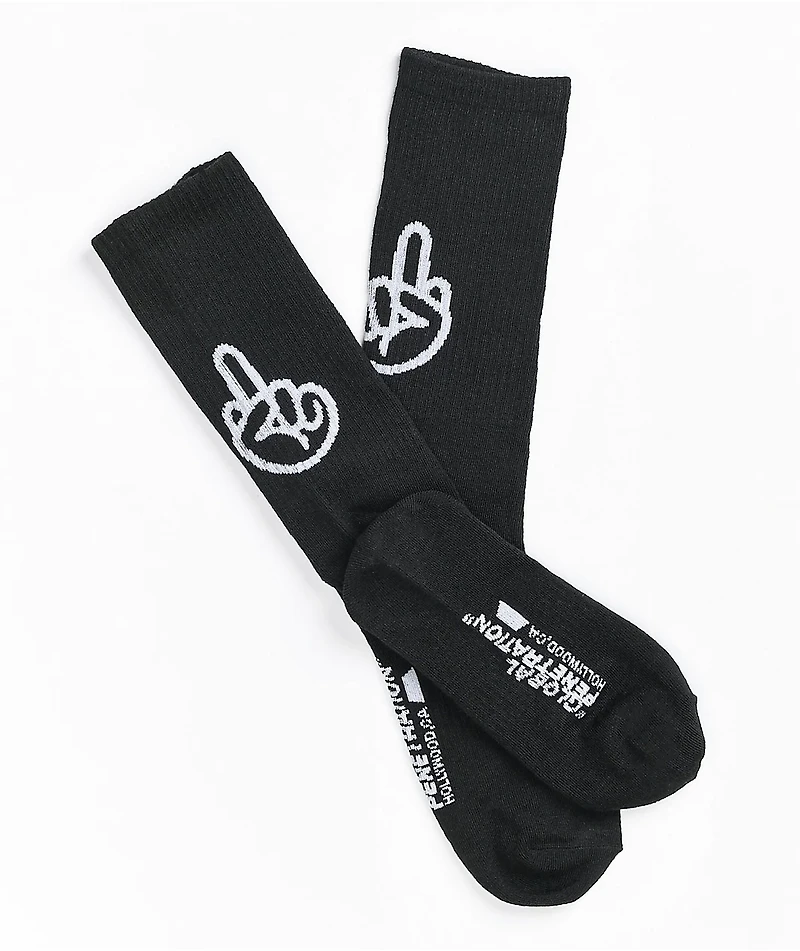 Straye Birdie Black Crew Socks