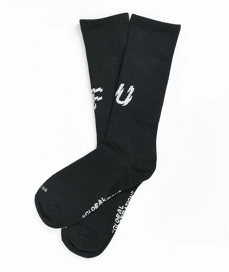 Straye F U Black Crew Socks