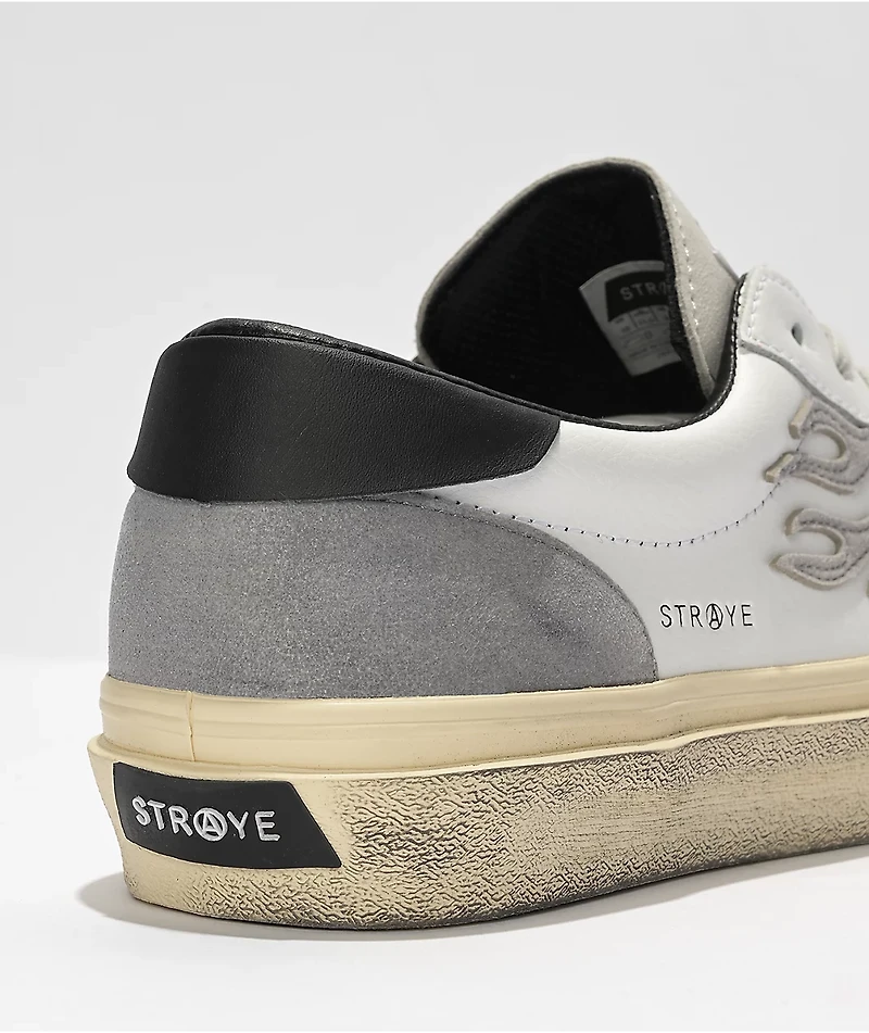 Straye Logan Distressed White Skate Shoes