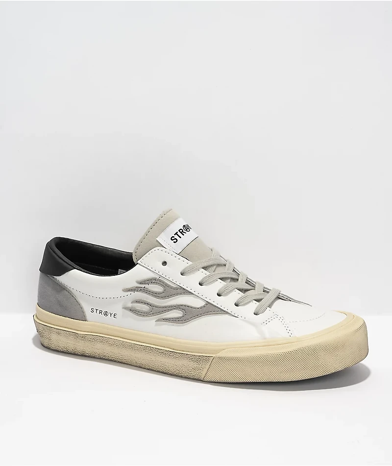 Straye Logan Distressed White Skate Shoes