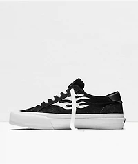 Straye Logan Flame Black & White Suede Skate Shoes