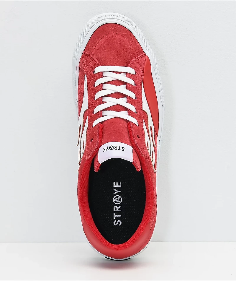 Straye Logan Flame Red Suede Skate Shoes