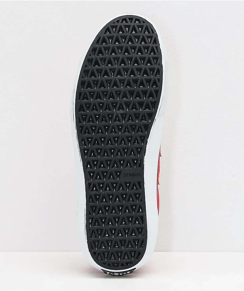 Straye Logan Flame Red Suede Skate Shoes