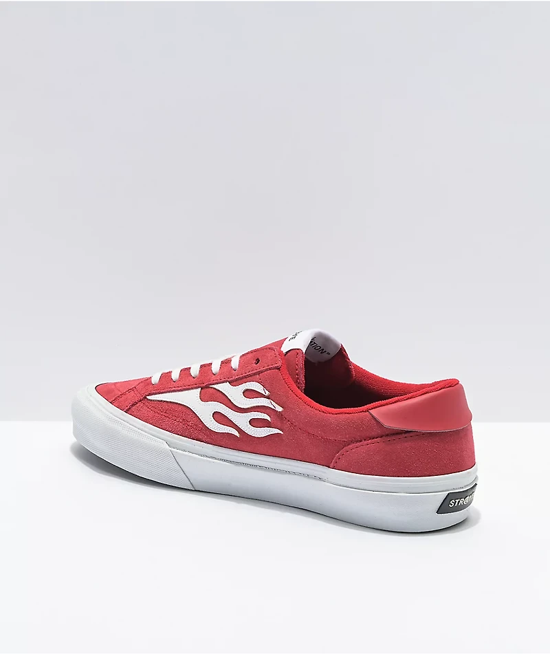 Straye Logan Flame Red Suede Skate Shoes