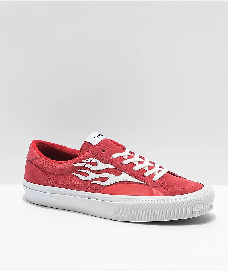 Straye Logan Flame Red Suede Skate Shoes
