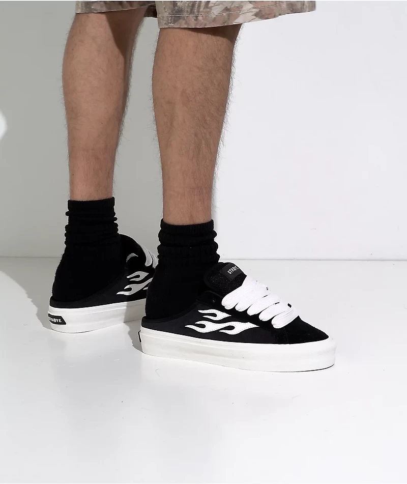 Straye Logan Puff Black & White Mule Slippers