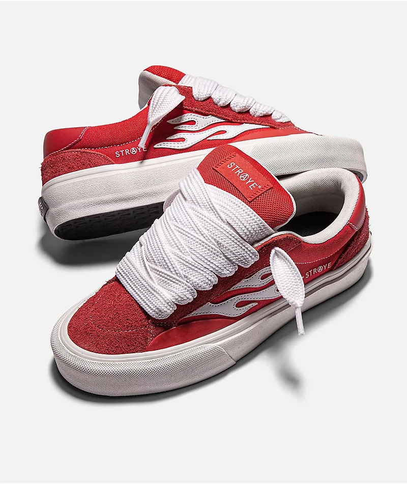 Straye Logan Puff Red & White Skate Shoes