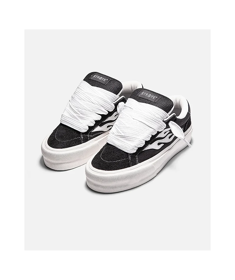 Straye Logan Stomper Black & White Skate Shoes