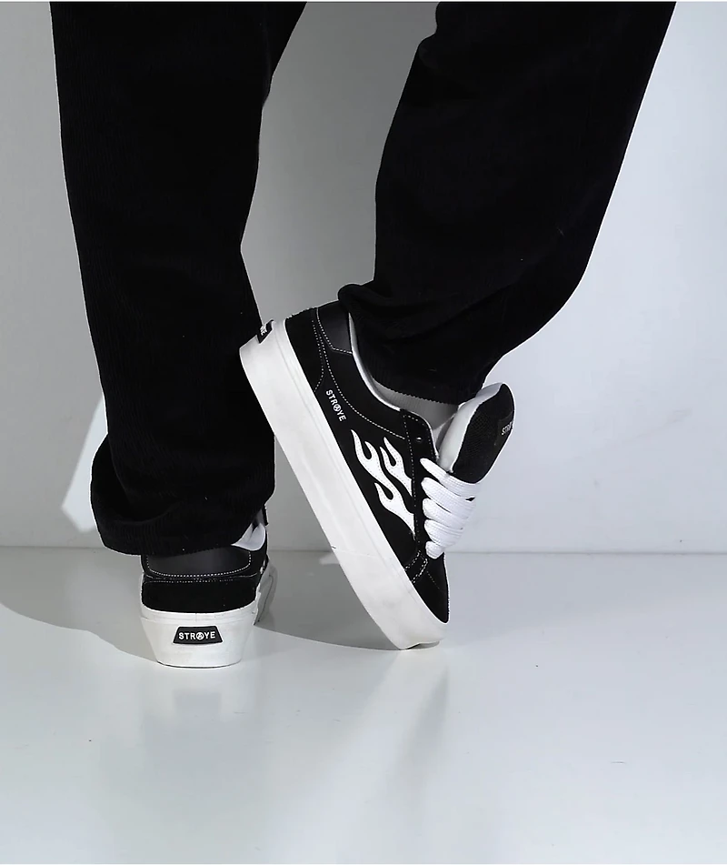 Straye Logan Stomper Black & White Skate Shoes