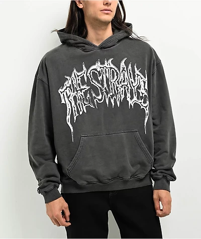 Straye Metal Vintage Black Wash Hoodie