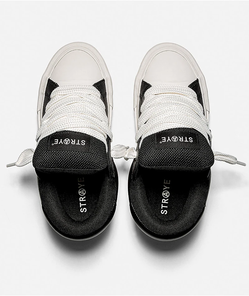 Straye Venice Buff Black & White High Top Skate Shoes