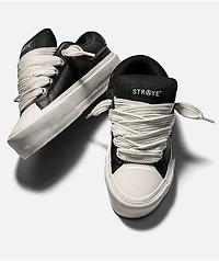 Straye Venice Buff Black & White High Top Skate Shoes