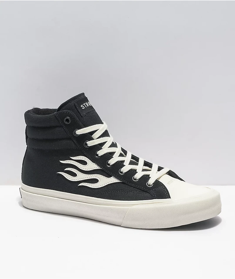 Straye Venice XS Flame Black & White High-Top Skate Shoes