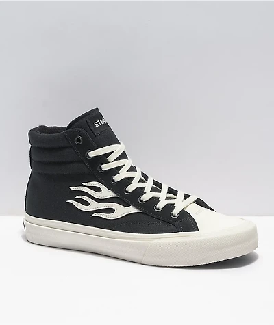 Straye Venice XS Flame Black & White High-Top Skate Shoes