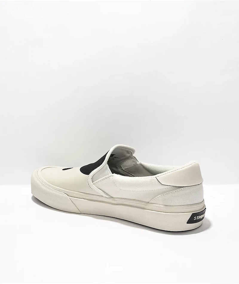 Straye Ventura One Love White & Black Slip-On Skate Shoes