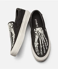 Straye Ventura Slip-On Black & White Skate Shoes