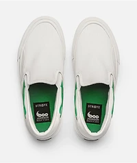 Straye Vista White & Green Flame Skate Shoes