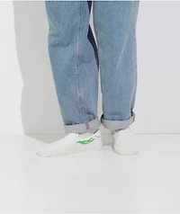 Straye Vista White & Green Flame Skate Shoes