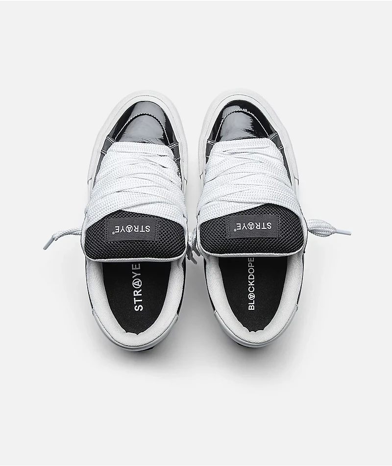 Straye x Blackdope Logan Puff Black Patent Leather Skate Shoes
