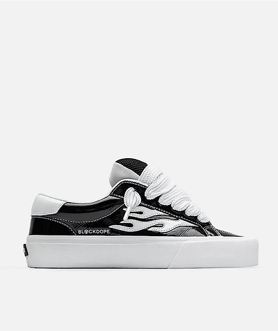 Straye x Blackdope Logan Puff Black Patent Leather Skate Shoes