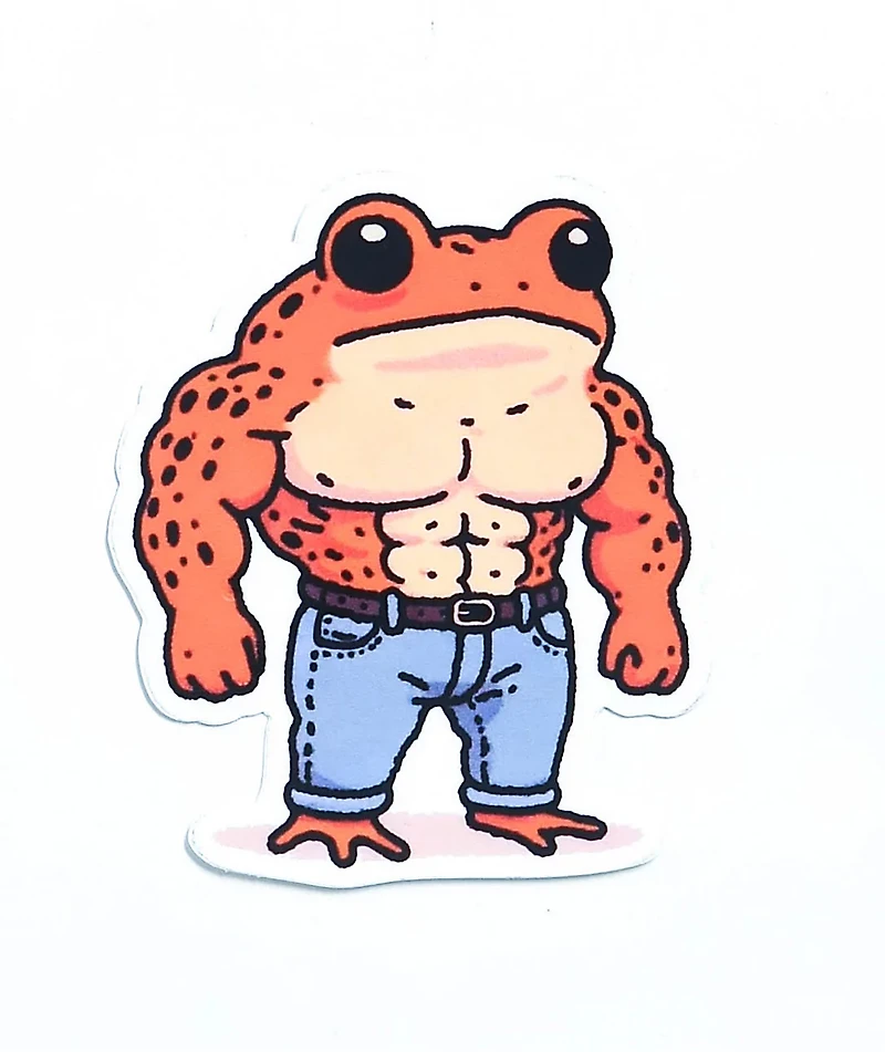 Strike Gently Buff Frog Sticker