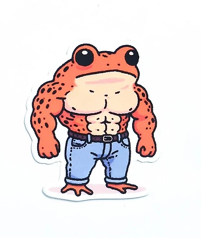 Strike Gently Buff Frog Sticker