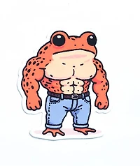 Strike Gently Buff Frog Sticker