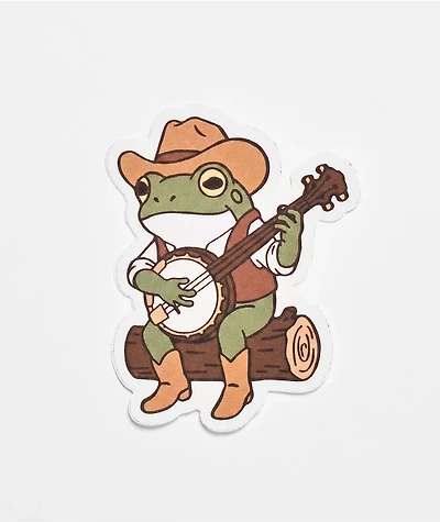 Strike Gently Howdy Banjo Frog Sticker