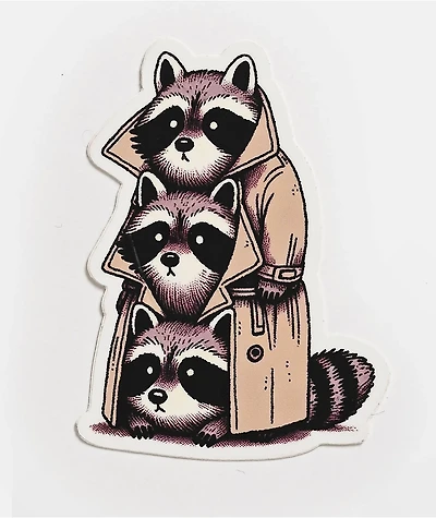 Strike Gently Racoon Trench Sticker