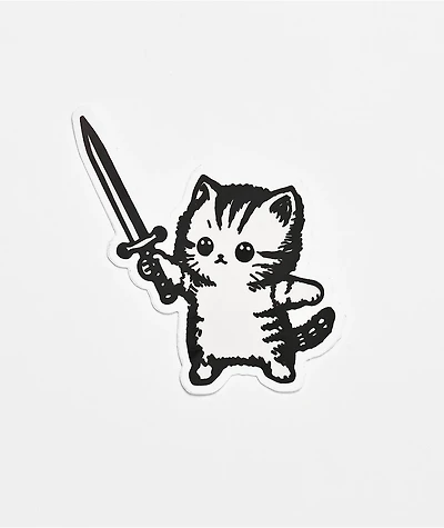 Strike Gently Sword Kitten Sticker