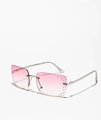 Studded Y2K Pink Gradient Sunglasses
