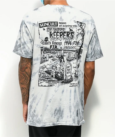 SunCult Finders Keepers Grey Tie Dye T-Shirt