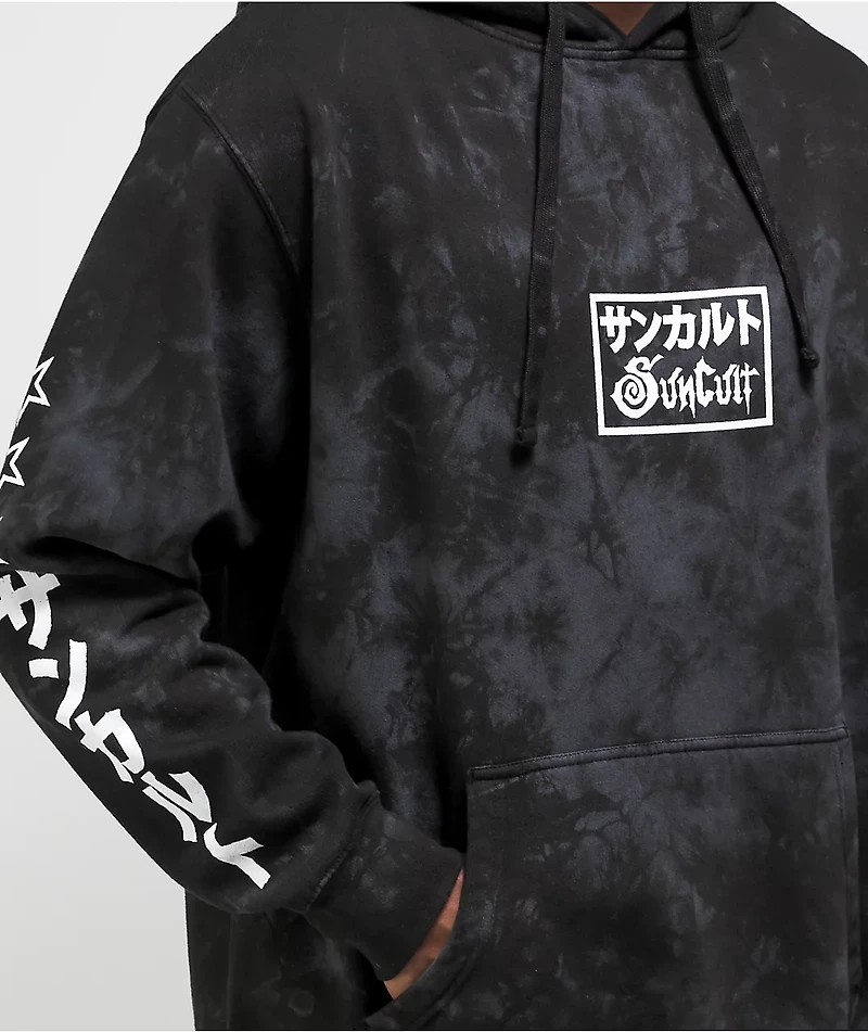 SunCult Trike Black Tie Dye Hoodie