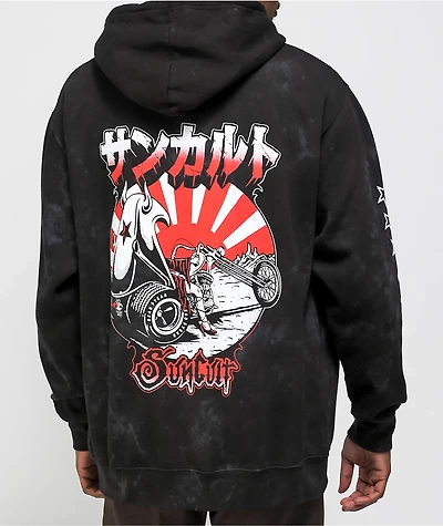 SunCult Trike Black Tie Dye Hoodie
