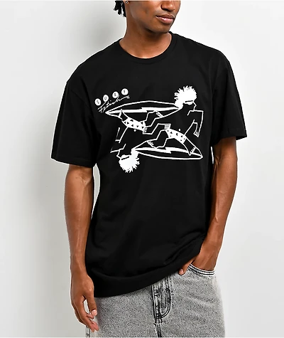 Surf Fetish Double Surfer Black T-Shirt