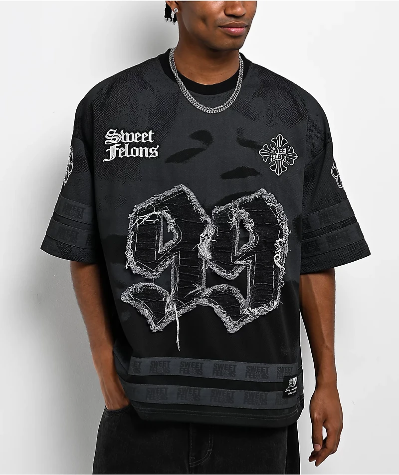 Sweet Felons Black Football Jersey