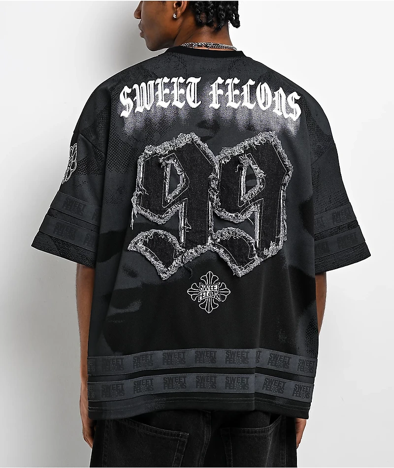 Sweet Felons Black Football Jersey