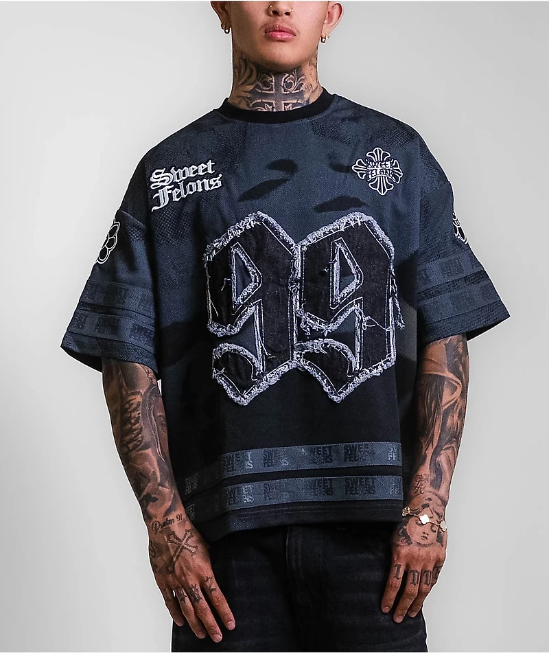 Sweet Felons Black Football Jersey
