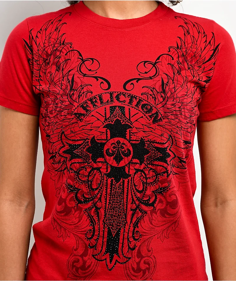 Syndic Rhinestone Red T-Shirt