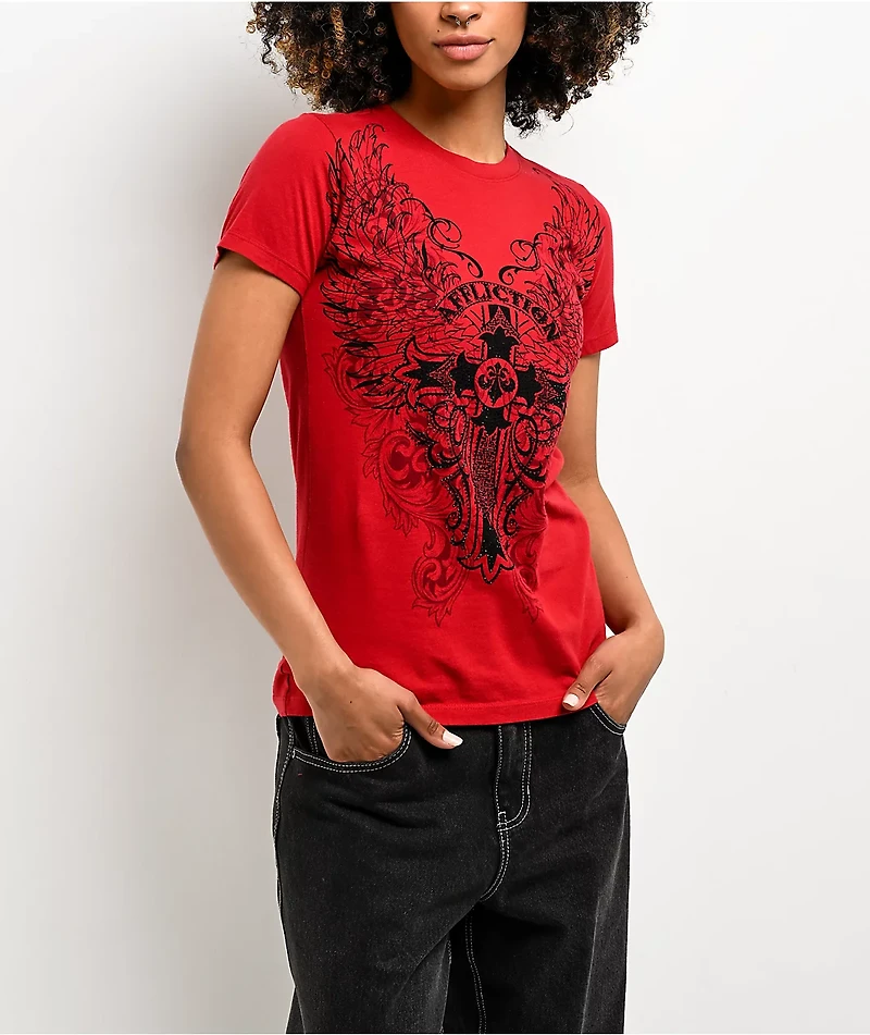 Syndic Rhinestone Red T-Shirt