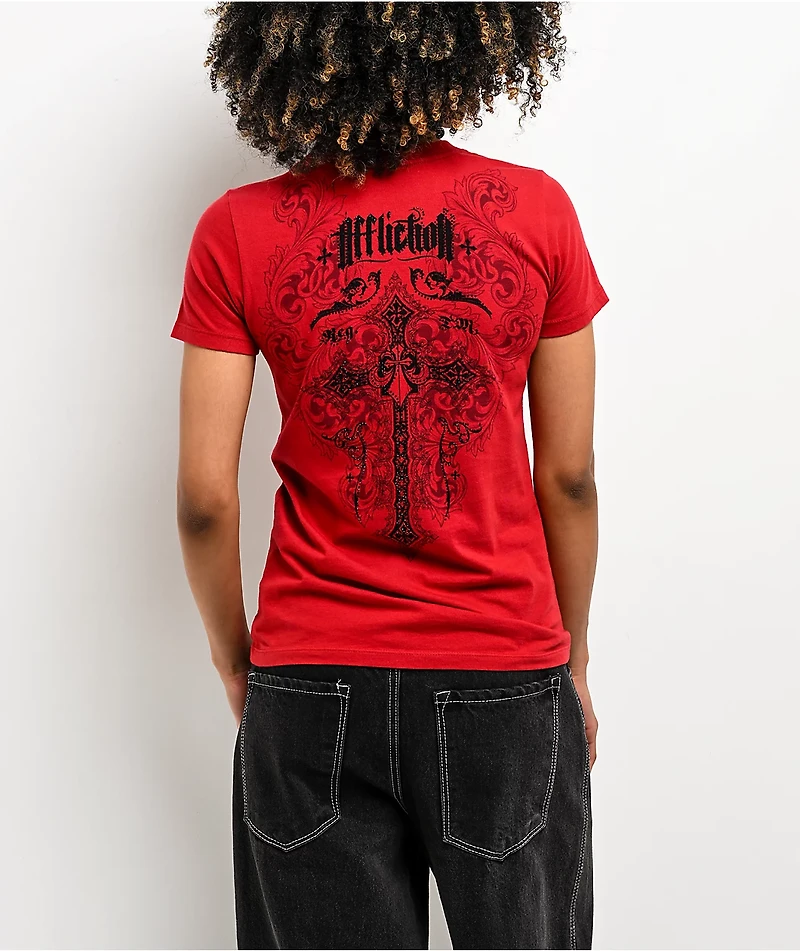 Syndic Rhinestone Red T-Shirt