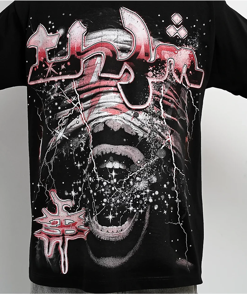 TH3M Mummy Rhinestone Black T-Shirt