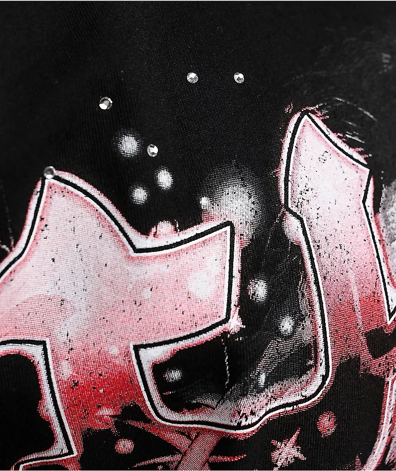 TH3M Mummy Rhinestone Black T-Shirt