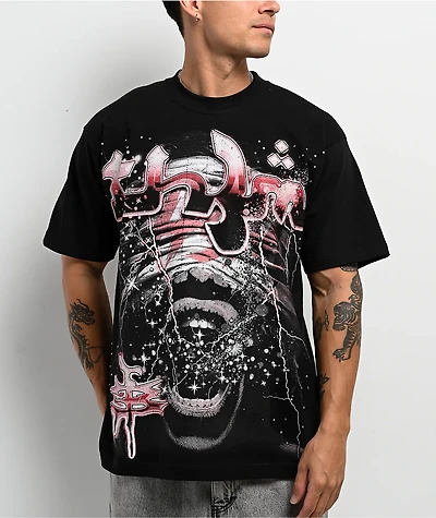 TH3M Mummy Rhinestone Black T-Shirt