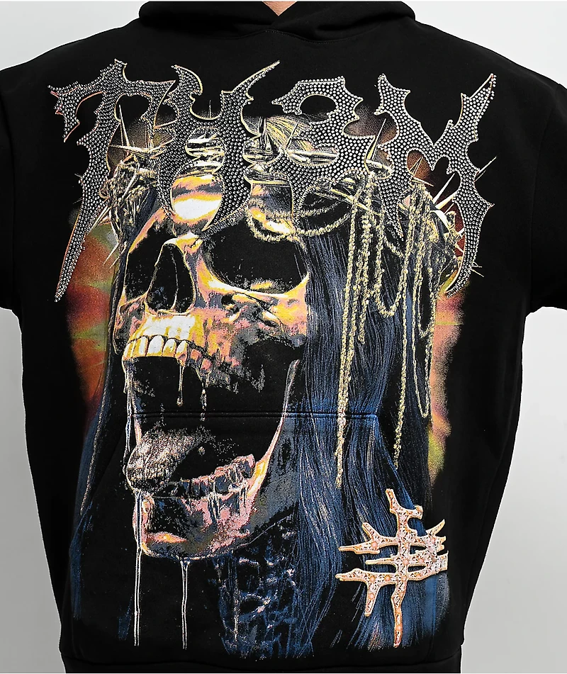 TH3M Royalty Rhinestone Black Hoodie