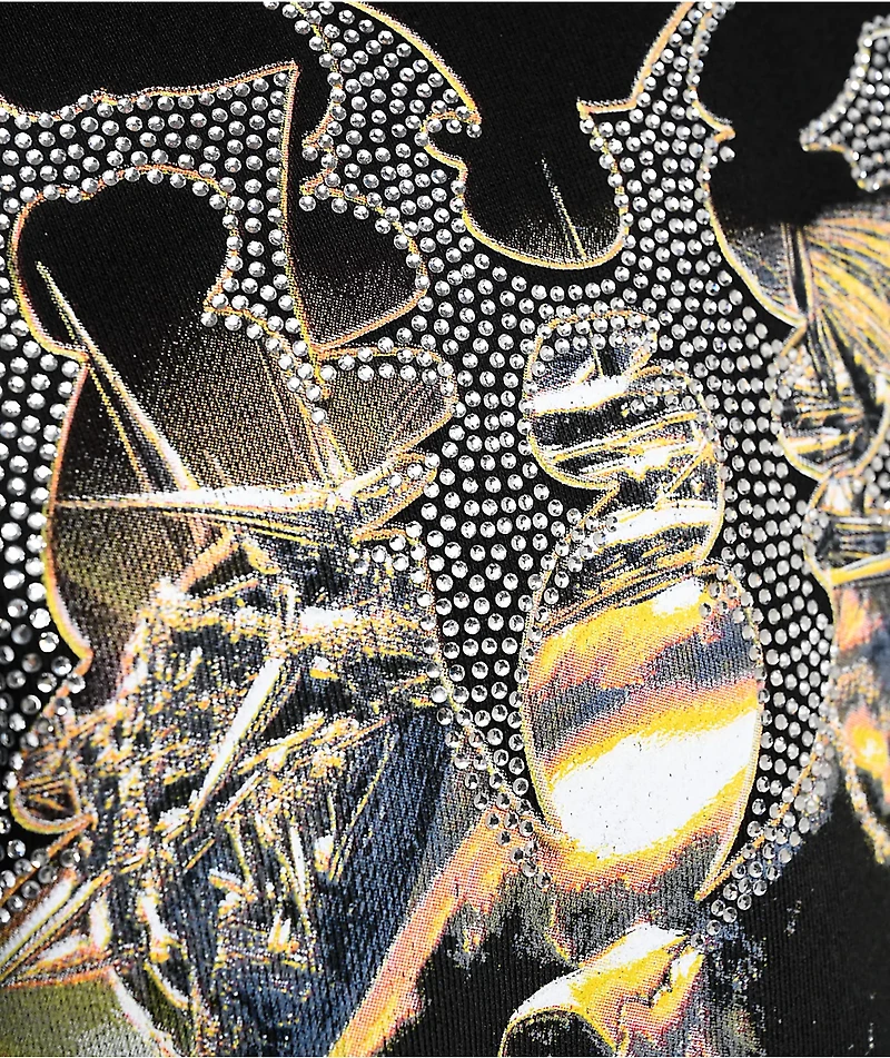 TH3M Royalty Rhinestone Black Hoodie
