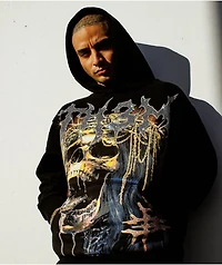 TH3M Royalty Rhinestone Black Hoodie